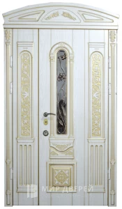 Входная арочная дверь металлическая №8 внешняя - фото